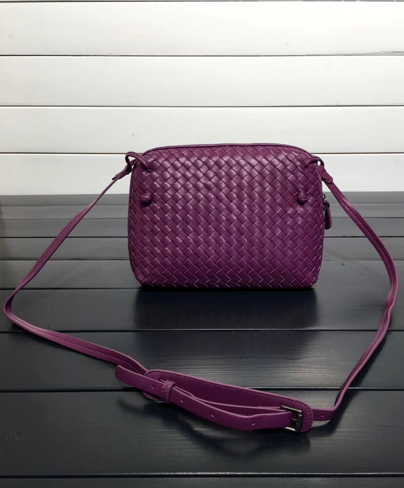 Bottega Veneta Shoulder Bag Lambskin Purple